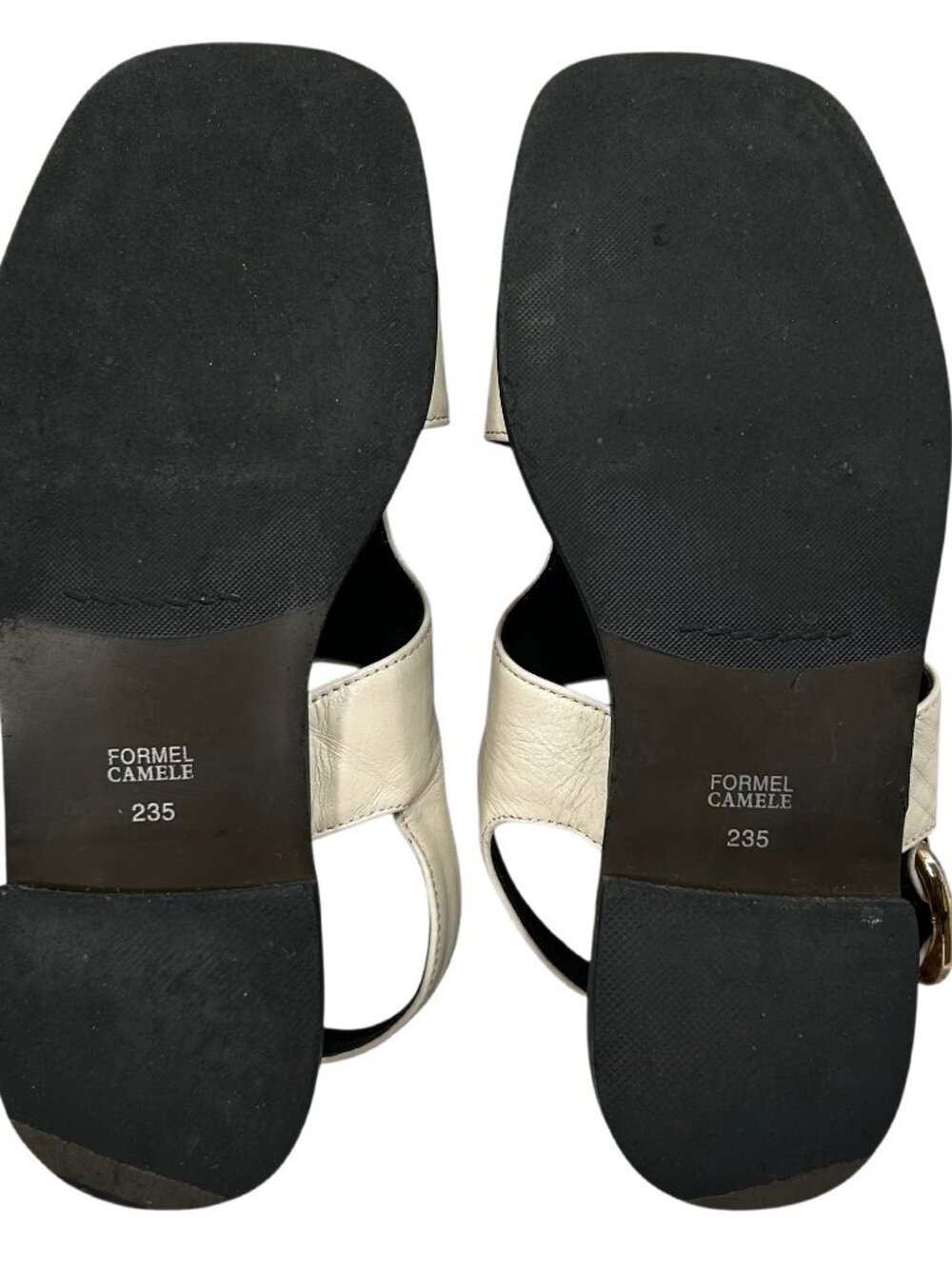 Formel Camele Cream Leather Open Toe Ankle Strap Sandals Size 5.5 - Picture 8 of 12